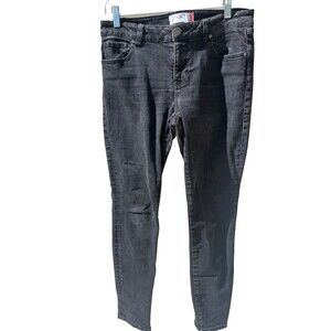 cabi Skinny Jeans Women Size 10 Charcoal Black Washed Denim Mid Rise Style 3941